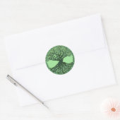 Lucky Green Tree of Life Ronde Sticker (Envelop)