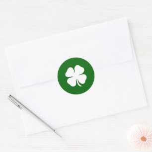 Lucky Green Vierbladige Klaver Iers Ronde Sticker