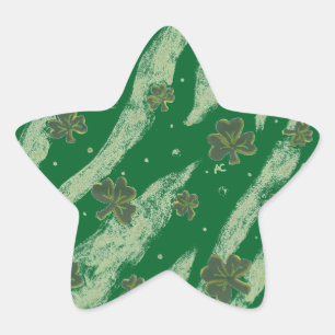 Lucky groene shamrock patroon ster stickers