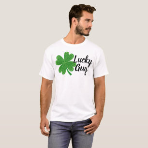 Lucky Guy 4 Blad Klaver St. Patrick's Day Groen T-shirt