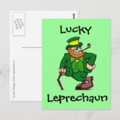 Lucky Happy Irish Leprechaun Briefkaart (Voorkant / Achterkant)