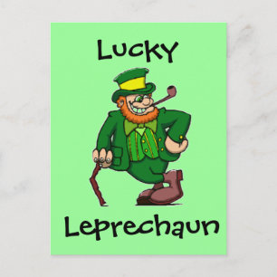 Lucky Happy Irish Leprechaun Briefkaart