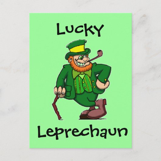 Lucky Happy Irish Leprechaun Briefkaart (Voorkant)