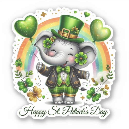 Lucky Happy St. Patrick’s Day Sticker (Devant)