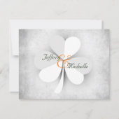 Lucky Heart Leaf Clover Ierse bruiloft uitnodiging (Achterkant)