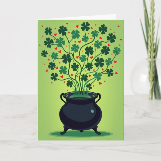 Lucky Hearts Clover Card Kaart (Voorkant)