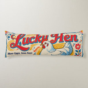 Lucky Hen Retro Feed Sack Design Lichaamskussen