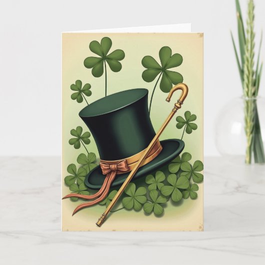 Lucky Hoed St. Patrick's Day Kaart (Voorkant)