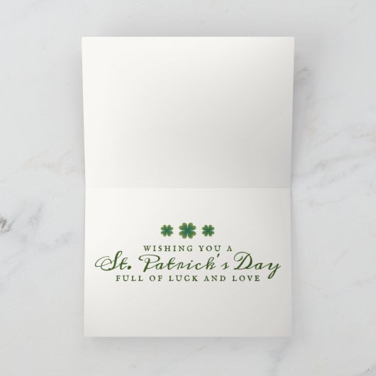 Lucky Hoefijzer and Horse St. Patrick's Day Kaart (Binnen)