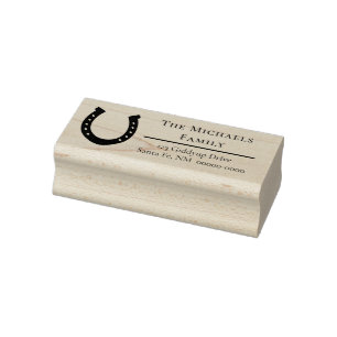 Lucky Hoefijzer Family Return-adres Rubberstempel