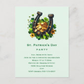 Lucky Hoefijzer & Gouden Munten St. Patrick's Day Briefkaart (Voorkant)