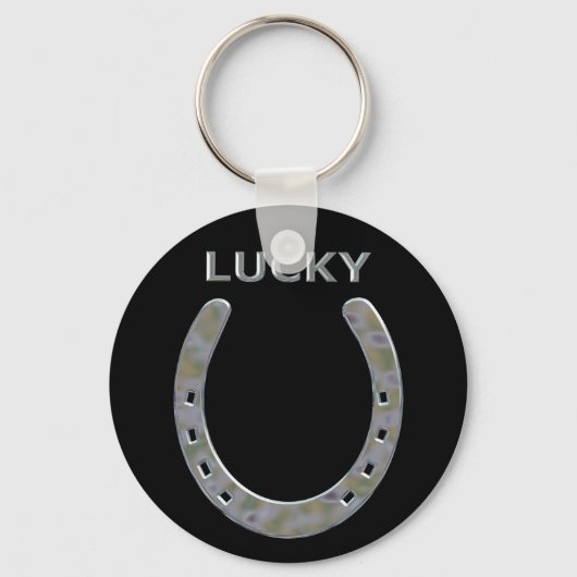 Lucky Hoefijzer in Silver Sleutelhanger (Voorkant)