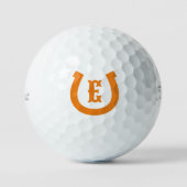 Lucky hoefijzer logo aangepaste monogram Titleist Golfballen (Voorkant)