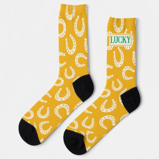 Lucky Hoefijzer Pattern St Patrick's Day Sokken (Links)