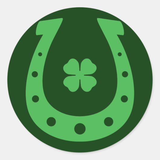 Lucky Hoefijzer Ronde Sticker (Voorkant)