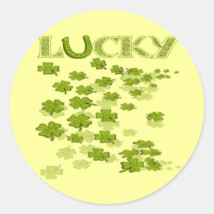 Lucky Hoefijzer Shamrocks Ronde Sticker