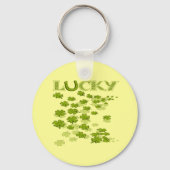 Lucky Hoefijzer Shamrocks Sleutelhanger (Voorkant)