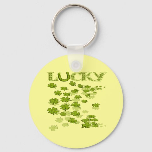 Lucky Hoefijzer Shamrocks Sleutelhanger (Voorkant)