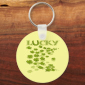 Lucky Hoefijzer Shamrocks Sleutelhanger (Voorkant)