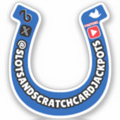 Lucky Hoefijzer Socials Custom-Cut Vinyl Sticker (Voorkant)