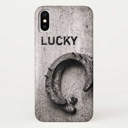 Lucky Hoefijzer  Westerne Sepia Foto Case-Mate iPhone Case (Achterkant)
