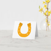 Lucky Hoefijzers (Hoefijzers) GEPERSONALISEERD Kaart (Gele Bloem)