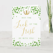 Lucky Hoefijzers & Irish Clover St. Patrick's Day Kaart (Voorkant)