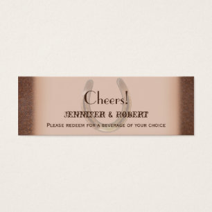 Lucky Hoefijzers op Brown Wedding Drink Tickets Mini Visitekaartjes