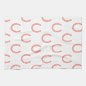 Lucky hoefijzers roze keukenhanddoek (Horizontaal)