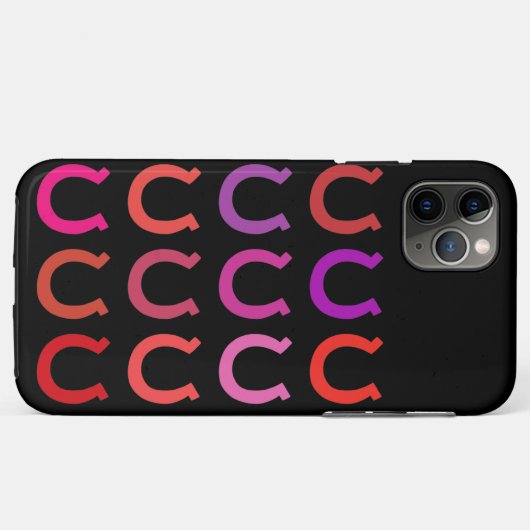 Lucky hoefijzers roze paarse rasterpatroon Case-Mate iPhone case (Achterkant (horizontaal))