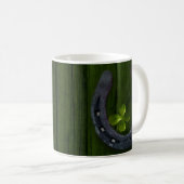Lucky Horseshoe Clover Design Coffee Mug Cup (Devant droit)
