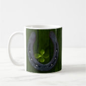 Lucky Horseshoe Clover Design Coffee Mug Cup (Gauche)