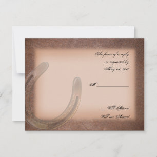 Lucky Horseshoe sur carte de réponse en cuir Brown