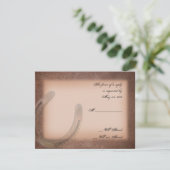 Lucky Horseshoe sur carte de réponse en cuir Brown (Debout devant)