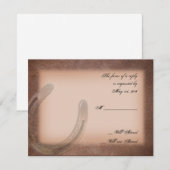 Lucky Horseshoe sur carte de réponse en cuir Brown (Devant / Derrière)