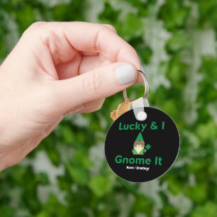 Lucky & I Gnome Het Grappig Sarcasme Kat St Patric Sleutelhanger