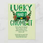 Lucky I Gnome It St patrick Party Invitation Carte (Devant)