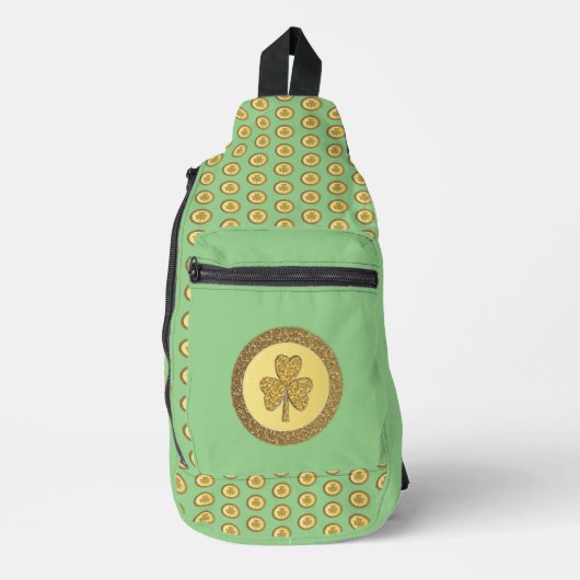]Lucky Ierse Shamrock gouden munt Sling Bag (Voorkant)