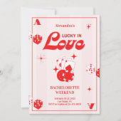 Lucky In Love Bachelorette Weekendprogramma Kaart (Voorkant)