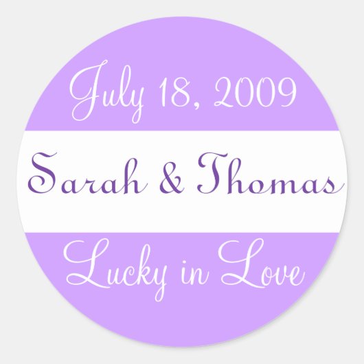 "Lucky in Love" Bruiloft Sticker (Voorkant)