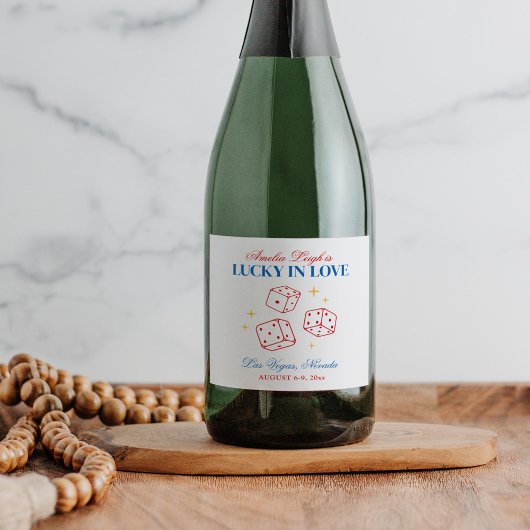Lucky In Love Casino vrijgezellenweekend Sparkling Wijnetiket