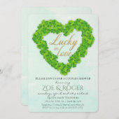 Lucky In Love Clover Couples Douche Invitation (Devant / Derrière)
