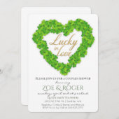 Lucky In Love Clover Couples Douche Invitation (Devant / Derrière)