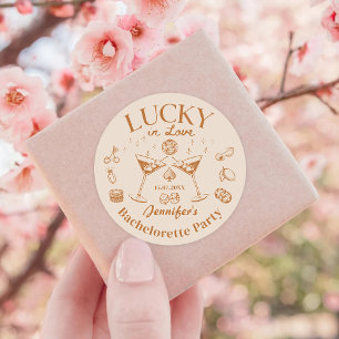 Lucky In Love Cocktail Bachelorette Party Ronde Sticker