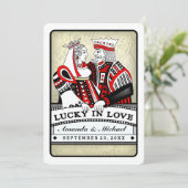 Lucky in Love - Coeurs jouer carte Wed Invitation (Debout devant)