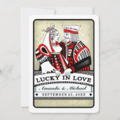 Lucky in Love - Coeurs jouer carte Wed Invitation (Devant)