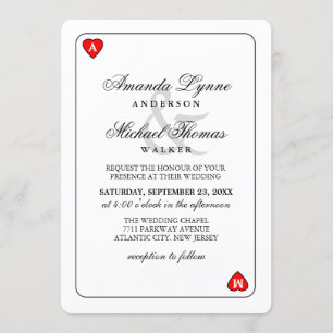 Lucky in Love - Coeurs jouer carte Wed Invitation