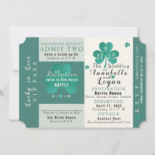 Lucky in Love Destination Wedding Invitation Kaart