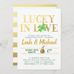 Lucky in Love Engagement Party Kaart
