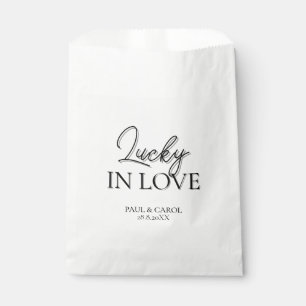 Lucky in Love gepersonaliseerde papieren tas Bedankzakje